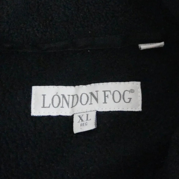Vintage  London Fog Zip Up Black Fleece Sweater XL Reg - Picture 5 of 12